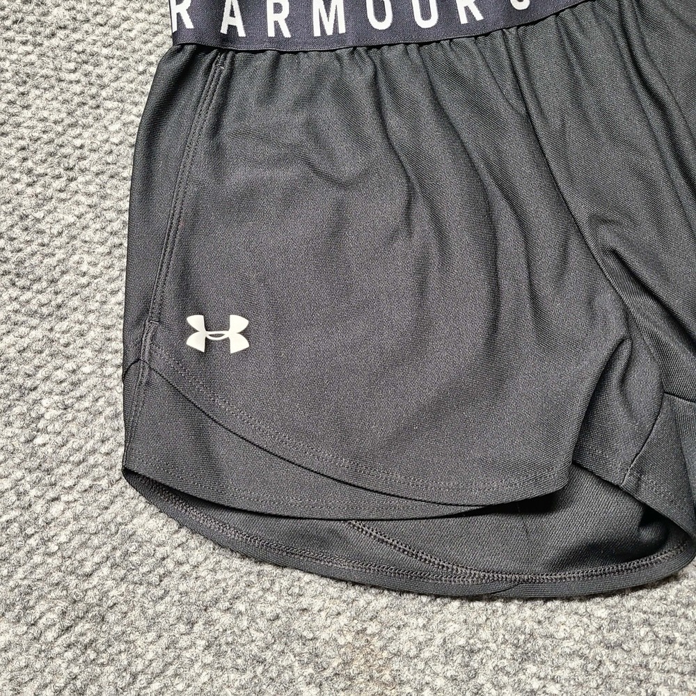 Under Armour HeatGear Shorts Medium Loose Fit Elastic Waist Gym Running Black - Picture 2 of 6